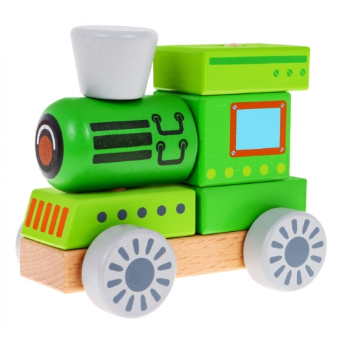 Drewniany pociąg do złożenia z klocków HP-4103.TR