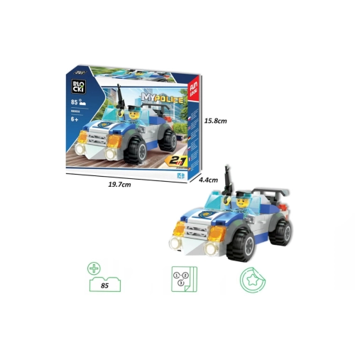 Klocki BLOCKI MyPolice 2w1 Radiowóz Policyjny 85el KB0658