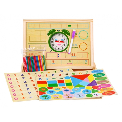 Drewniana tablica magnetyczna dla dzieci 3+ Zestaw edukacyjny KXM-881