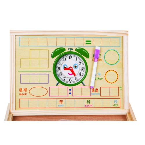 Drewniana tablica magnetyczna dla dzieci 3+ Zestaw edukacyjny KXM-881