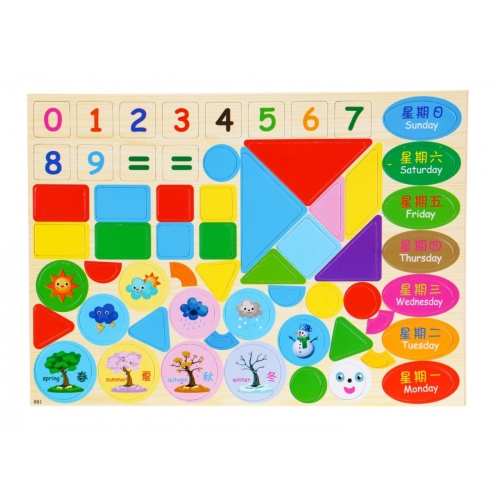 Drewniana tablica magnetyczna dla dzieci 3+ Zestaw edukacyjny KXM-881
