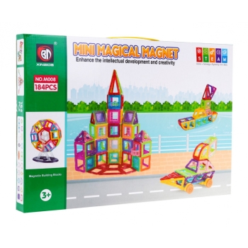 Klocki Magnetyczne MEGA Zestaw 184 elementów M008
