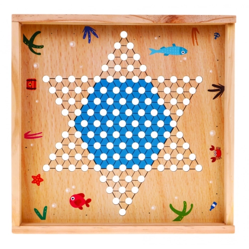 Drewniany zestaw gier planszowych 6w1 Trylma Węże i drabiny Szachy Chińczyk GO MM-006