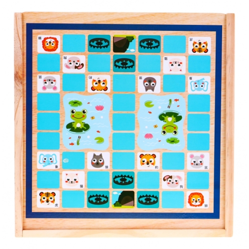 Drewniany zestaw gier planszowych 6w1 Trylma Węże i drabiny Szachy Chińczyk GO MM-006