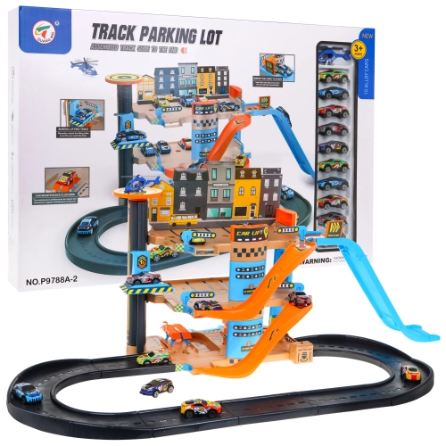 4-piętrowy parking z windą dla dzieci Autka helikopter zjeżdżalnia P9788A-2
