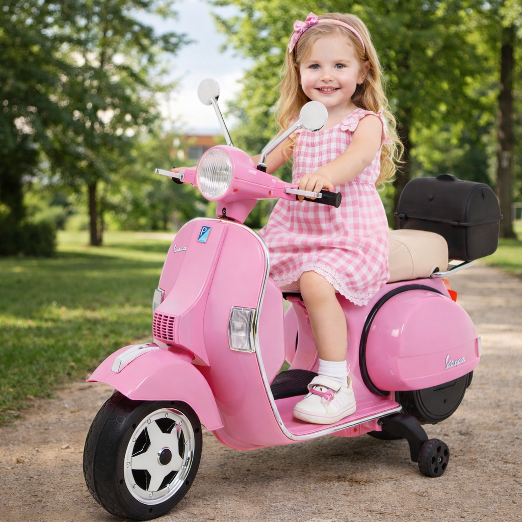Skuter Vespa PX150 na akumulator dla dzieci – różowy
