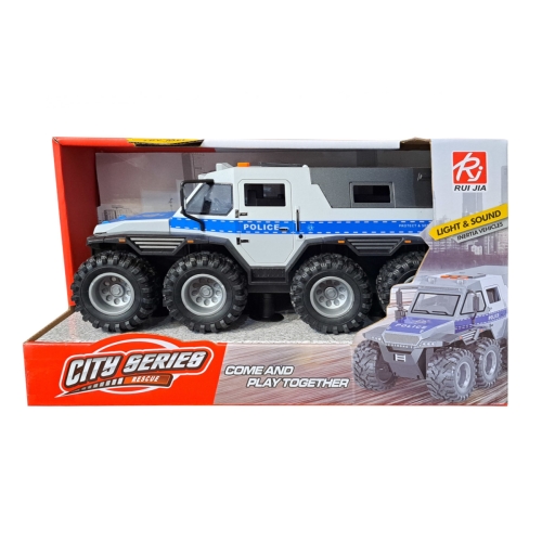 Auto Policja Radiowóz 8x8 z napędem otwierane drzwi i bagażnik RJ5529A
