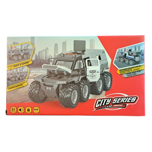 Auto Policja Radiowóz 8x8 z napędem otwierane drzwi i bagażnik RJ5529A