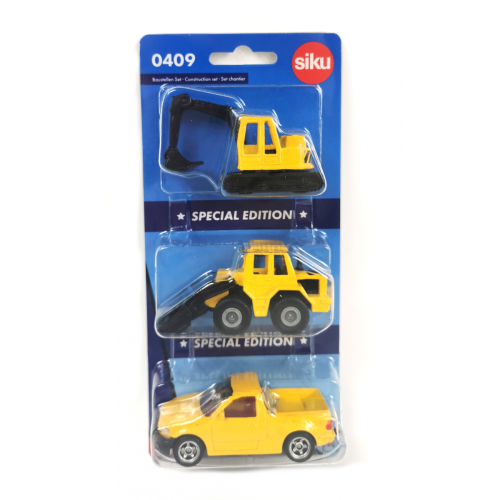 Zestaw pojazdów budowlanych 3pak model metalowy SIKU S0409
