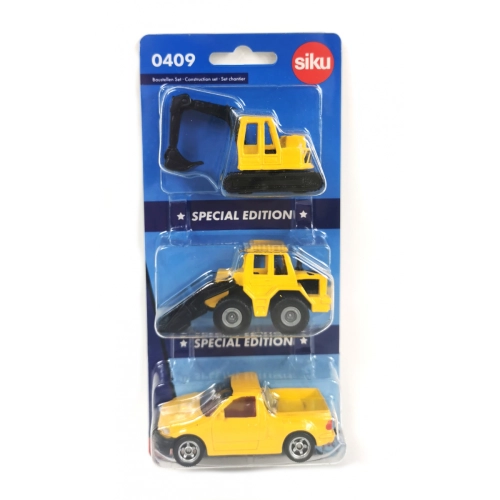 Zestaw pojazdów budowlanych 3pak model metalowy SIKU S0409