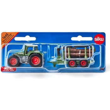 Traktor z leśną przyczepą model metalowy SIKU S1645