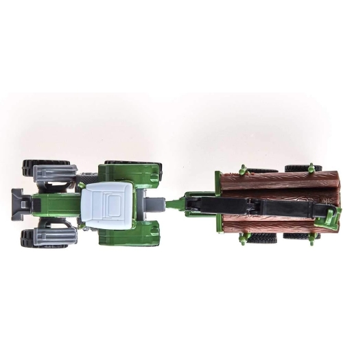 Traktor z leśną przyczepą model metalowy SIKU S1645