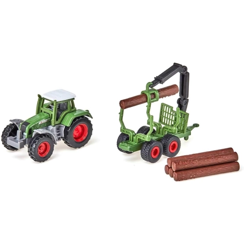 Traktor z leśną przyczepą model metalowy SIKU S1645