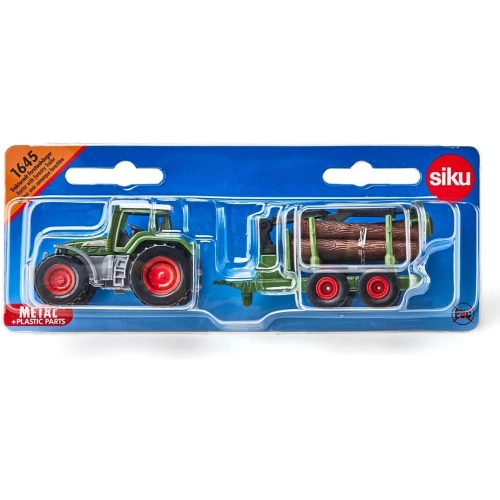 Traktor z leśną przyczepą model metalowy SIKU S1645