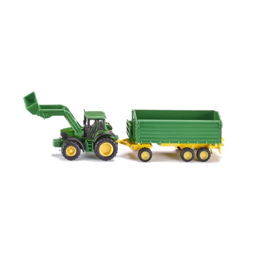 Traktor John Deere z Przyczepą i Ładowarką 1:87 SIKU S1843