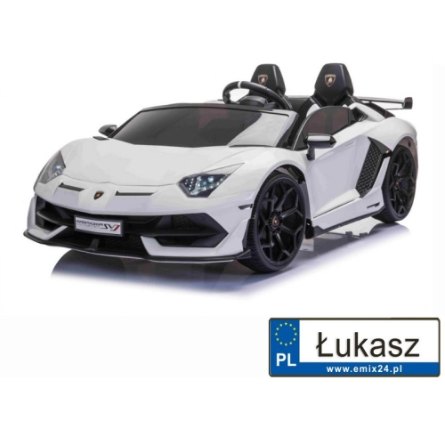 Pojazd Na Akumulator Lamborghini SVJ Drift Biały SX2028