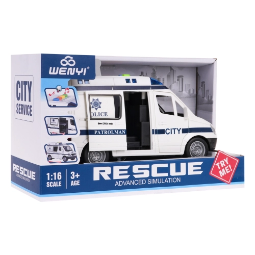 Samochodzik Policja dla dzieci Radiowóz 1:16 Dźwięki i Światło