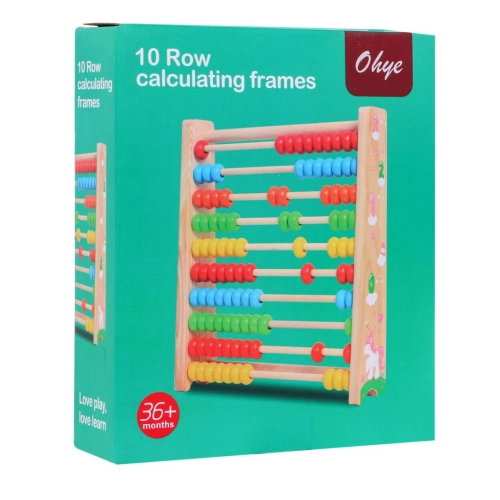 Drewniane liczydło Nauka liczenia do 100 Kolorowe kulki YW-208