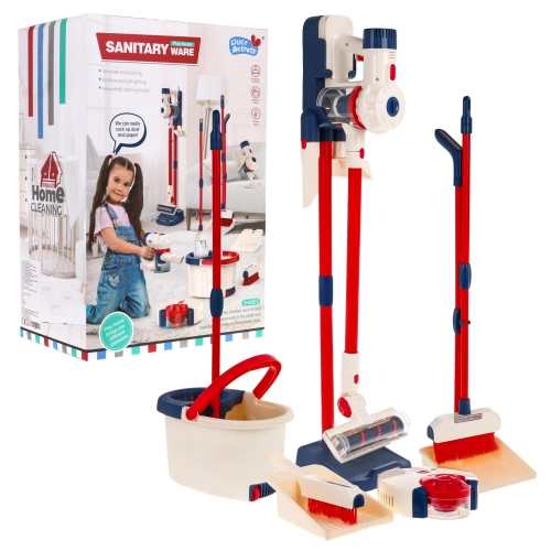 Zestaw do sprzątania 6w1 Interaktywne AGD odkurzacz robot mop miotła szufelki YY6018-1