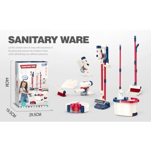 Zestaw do sprzątania 6w1 Interaktywne AGD odkurzacz robot mop miotła szufelki YY6018-1