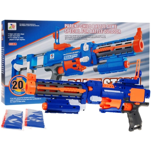 Karabin Pistolet 2w1 dla dzieci celownik laserowy kolba + 20 długich Pocisków z pianki Blaze Storm ZC7056