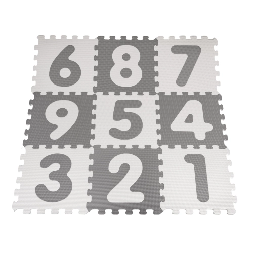 Mata biało-szara z pianki EVA 9 Puzzli dla dzieci 10m+ Powłoka antybakteryjna Ag+