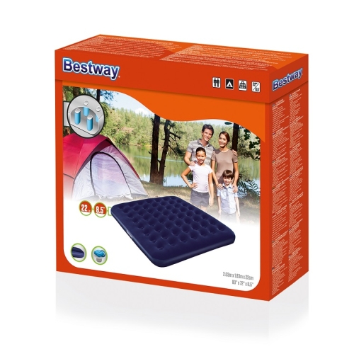 Materac do spania welurowy 203/183/22 cm BESTWAY 67004