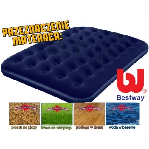 Materac welurowy BESTWAY - DOUBLE - z pompką 191/137/22 cm [67287]