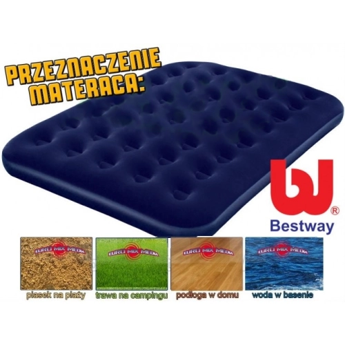 Materac welurowy BESTWAY - DOUBLE - z pompką 191/137/22 cm [67287]