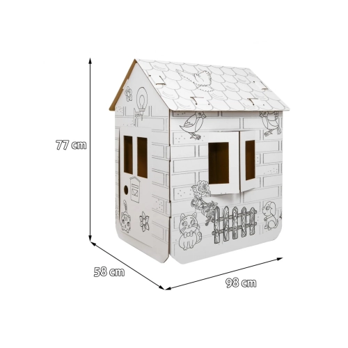 Domek XXL z końmi kolorowanka 3D dla dzieci