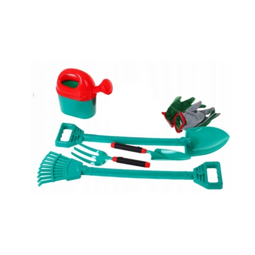 Dziecięca taczka ogrodowa z narzędziami i kaskiem – nauka i zabawa na świeżym powietrzu