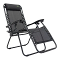 Leżak ogrodowy z podstawką na napoje Czarny GRT-105T