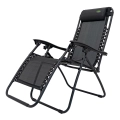 Leżak ogrodowy z podstawką na napoje Czarny GRT-105T