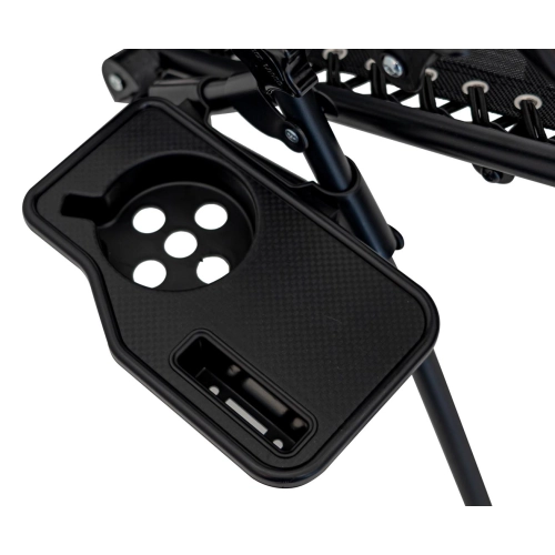 Leżak ogrodowy z podstawką na napoje Czarny GRT-105T