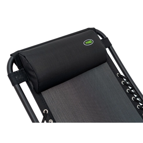 Leżak ogrodowy z podstawką na napoje Czarny GRT-105T