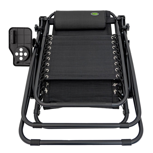 Leżak ogrodowy z podstawką na napoje Czarny GRT-105T