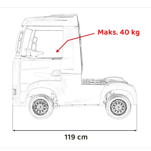 Ciężarówka TIR na akumulator Scania R-SERIE Czarny HL698