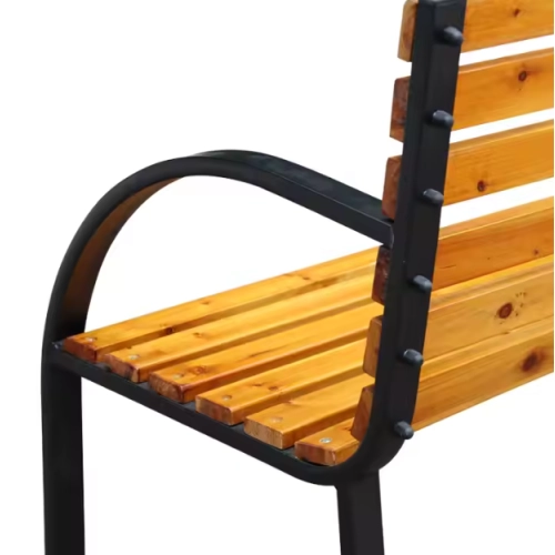 Ławka Ogrodowa  z oparciem Drewniana Ławeczka Parkowa Metalowa