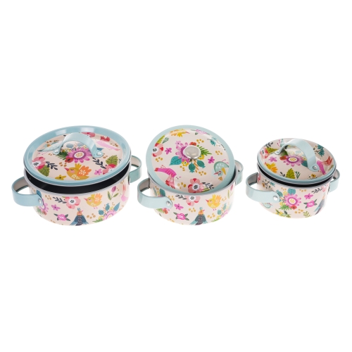 Zestaw aluminiowych Garnków dla dzieci 3+ Akcesoria 10 el. + Przybory kuchenne + Rękawica kuchenna