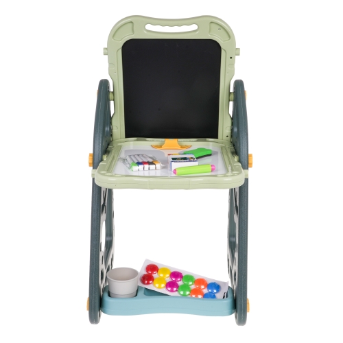 Wielofunkcyjna Tablica dla dzieci 3+ Tablica magnetyczna + Tablica kredowa + Krzesełko + Przybory papiernicze