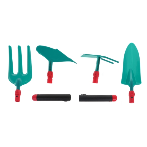 Zestaw małego ogrodnika 4 Narzędzia do Ogrodu dla dzieci 3+ Widełki + Kielnia + Obsypnik + Motyka