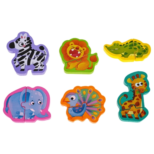 Drewniana Tablica + Puzzle Safari