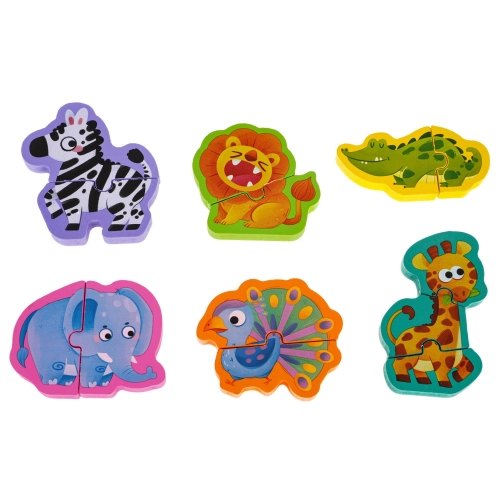 Drewniana Tablica + Puzzle Safari