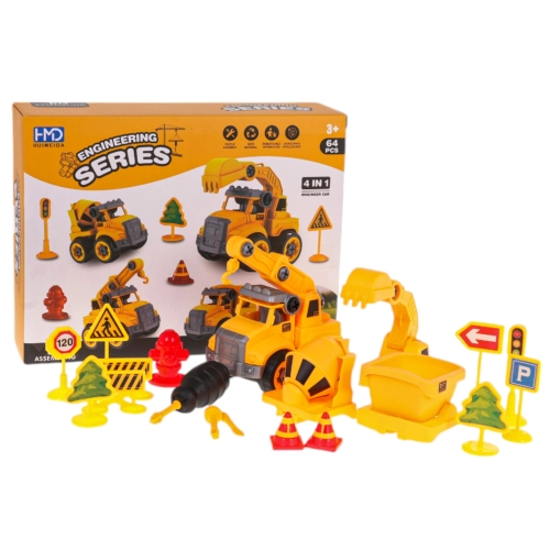 Zestaw Pojazdów Budowlanych + Akcesoria