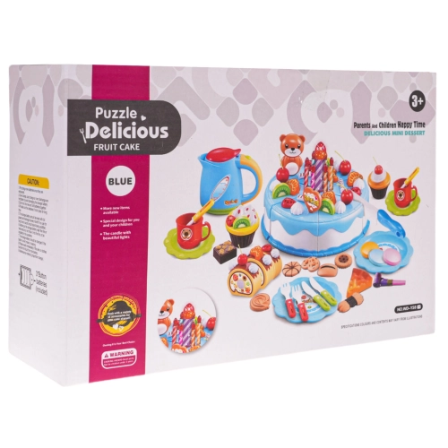 Zestaw Urodzinowy Przyjęcie Tort Niebieski