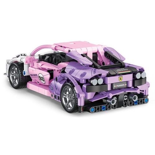 Zestaw Klocków Autko Sportowe Różowe 652el.