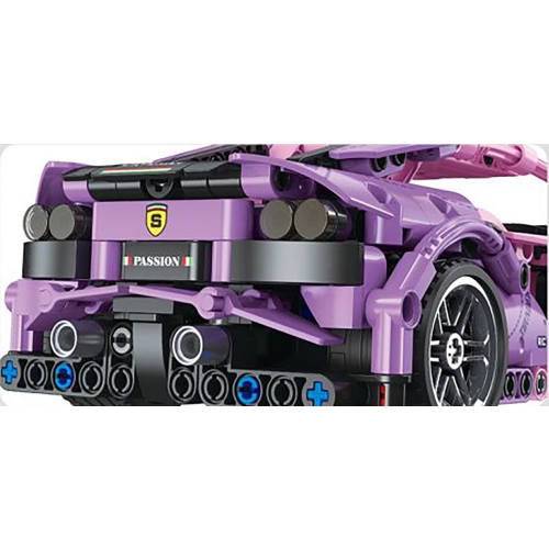 Zestaw Klocków Autko Sportowe Różowe 652el.