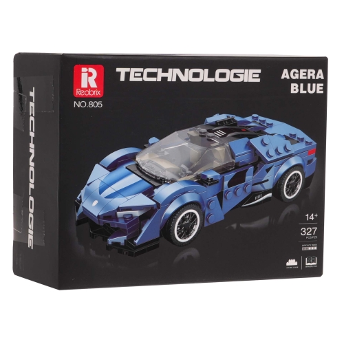 Zestaw Klocków Auto Sportowe Niebieskie 327el.