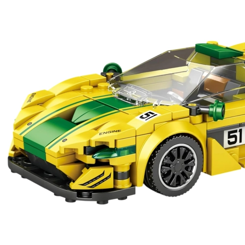 Zestaw Klocków Technicznych auto sportowe Żółte 368el.