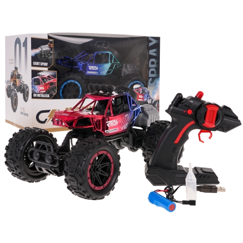 Crawler REAL ROCK z Funkcją Dymu R/C Czerwony